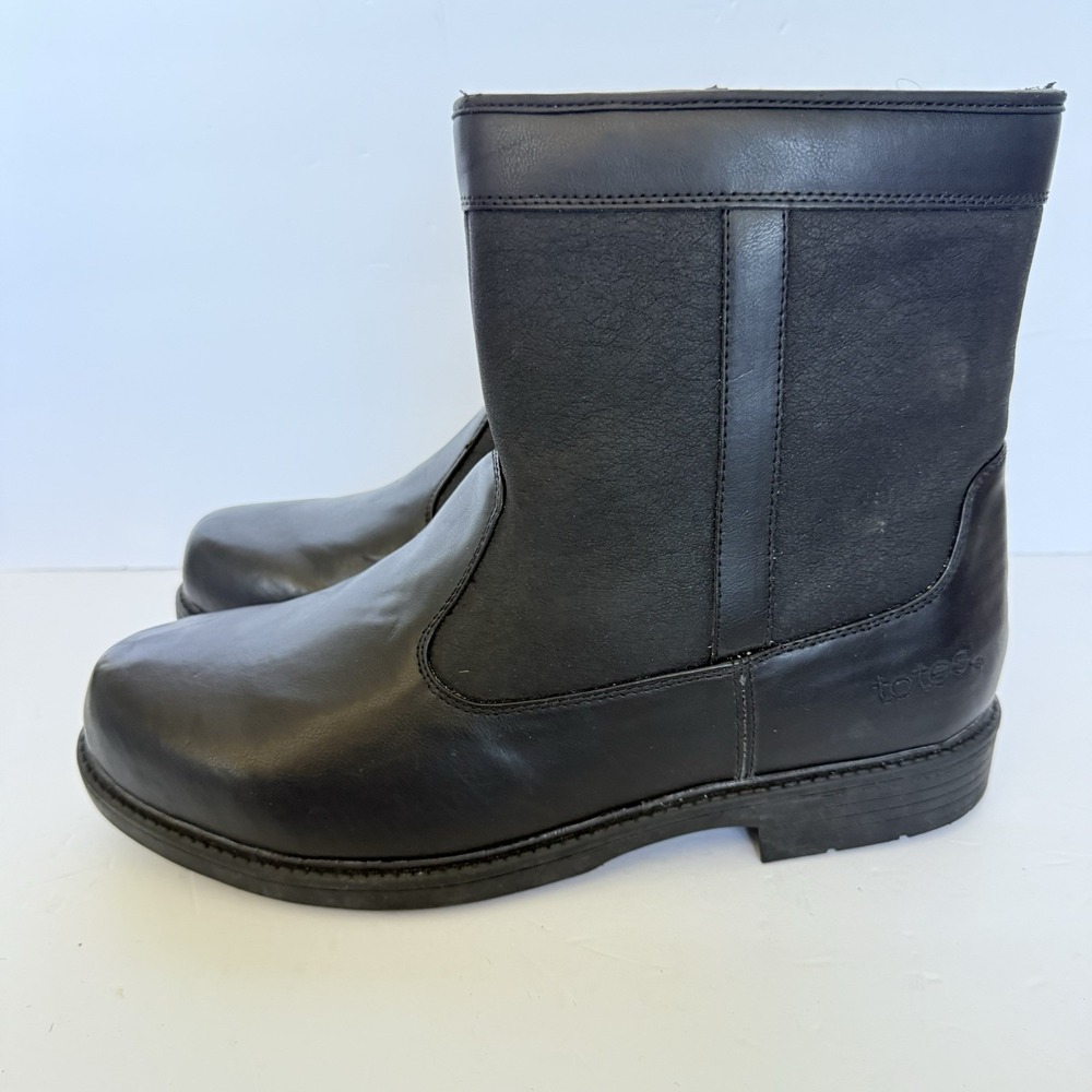 Totes Dave Men's 13M Black Waterproof Thermolite Faux Fur Winter Snow Boots